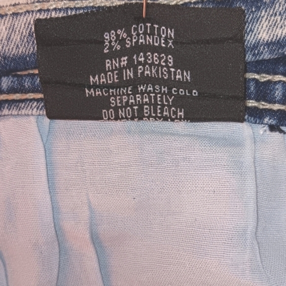 Red Ape Moto Biker Acid Wash Blue Jean Whisker Distress Ribs 46 Skinny Big Tall - Picture 5 of 12